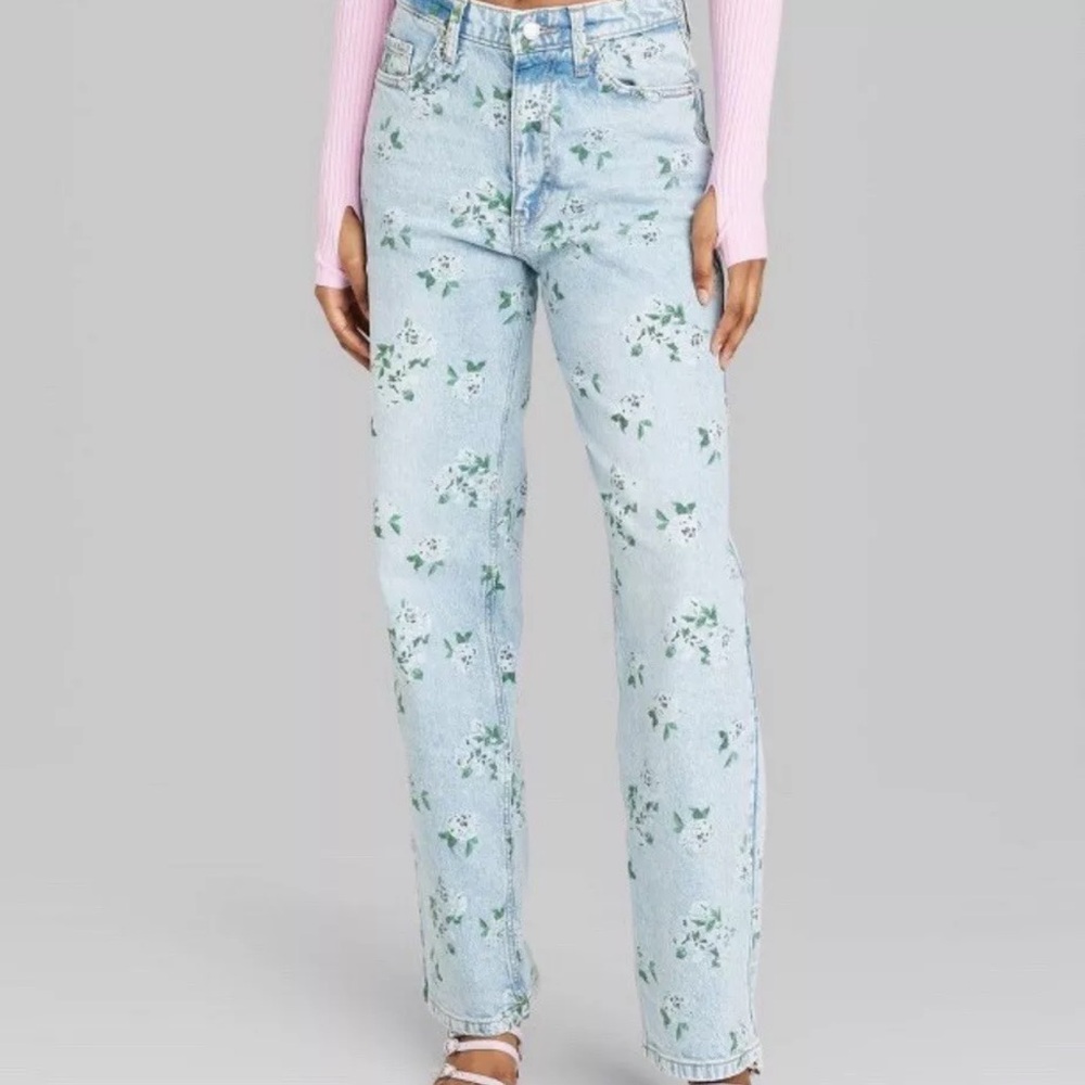Wild Fable Women’s Size 6 Floral 90’s Relaxed Straight Leg Jeans